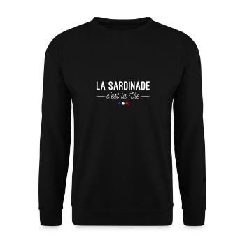 La Sardinade, c'est la Vie ! Mangeurs de sardines - Sweat-shirt Unisexe - noir - Devant - Alina (178cm) & Michal (187cm)