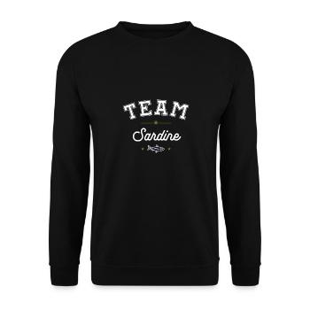 TEAM Sardine ! Mangeurs de sardines - Sweat-shirt Unisexe - noir - Devant - Alina (178cm) & Michal (187cm)