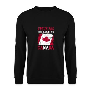 Ich kann nicht in Kanada stecken bleiben - Unisex Pullover - Schwarz - Vorne - Alina (178cm) & Michal (187cm)