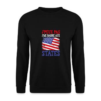 Ich kann nicht in die Vereinigten Staaten gehen - Unisex Pullover - Schwarz - Vorne - Alina (178cm) & Michal (187cm)
