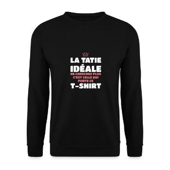 Die ideale Tante, suchen Sie nicht weiter, ich bin es - Unisex Pullover - Schwarz - Vorne - Alina (178cm) & Michal (187cm)