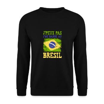 Ich kann nicht in Brasilien stecken bleiben - Unisex Pullover - Schwarz - Vorne - Alina (178cm) & Michal (187cm)