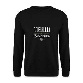 Team Charcuterie, für Charcuterie-Fans - Unisex Pullover - Schwarz - Vorne - Alina (178cm) & Michal (187cm)