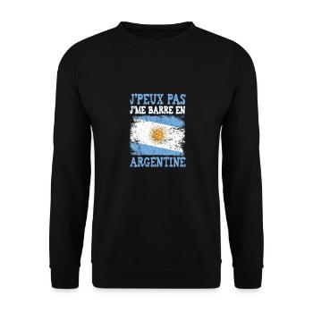 I can't I'm in Argentina - Unisex Sweatshirt - black - Front - Alina (178cm) & Michal (187cm)