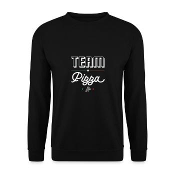 Team Pizza - Für Pizza-Fans und Pizzaiolos - Unisex Pullover - Schwarz - Vorne - Alina (178cm) & Michal (187cm)