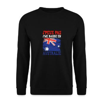 Je peux pas je me barre en Australie - Sweat-shirt Unisexe - noir - Devant - Alina (178cm) & Michal (187cm)