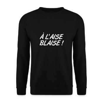 Comfortable Blaise! Humorous expression - Unisex Sweatshirt - black - Front - Alina (178cm) & Michal (187cm)