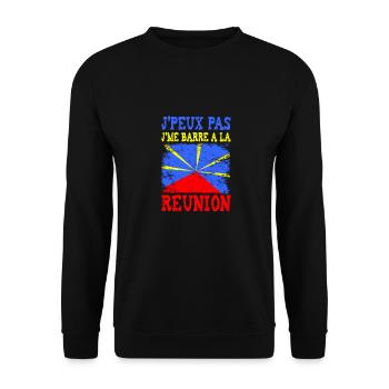 Ich kann nicht, ich fahre nach La Réunion - Unisex Pullover - Schwarz - Vorne - Alina (178cm) & Michal (187cm)