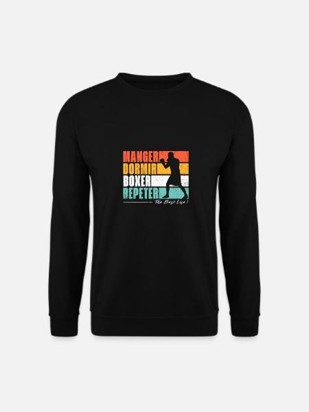 Essen, schlafen, Boxer wiederholen. Für Boxfans - Unisex Pullover - Schwarz