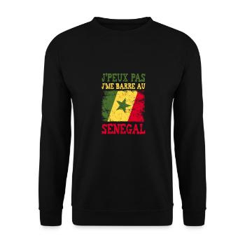 Je peux pas je me barre au Sénégal. Le Sénégalais - Sweat-shirt Unisexe - noir - Devant - Alina (178cm) & Michal (187cm)