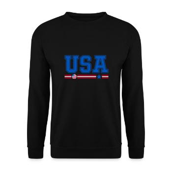 USA drapeau et emblème des Etats unis. Supporters - Sweat-shirt Unisexe - noir - Devant - Alina (178cm) & Michal (187cm)