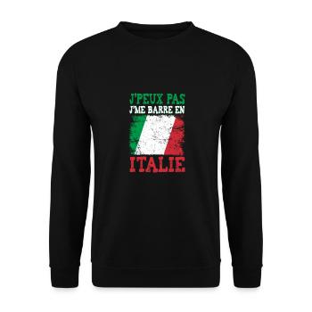 I can't, I'm going to Italy. Future Italian - Unisex Sweatshirt - black - Front - Alina (178cm) & Michal (187cm)