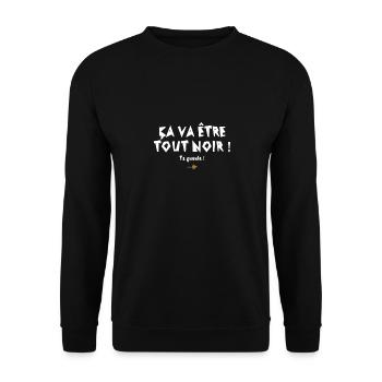 Es wird ganz schwarz sein! Replik im Film rrrrr - Unisex Pullover - Schwarz - Vorne - Alina (178cm) & Michal (187cm)