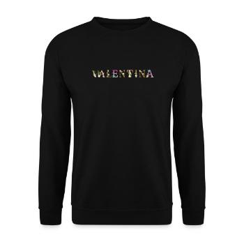 Le nom de VALENTINA orné de fleurs - Sweat-shirt Unisexe - noir - Devant - Alina (178cm) & Michal (187cm)