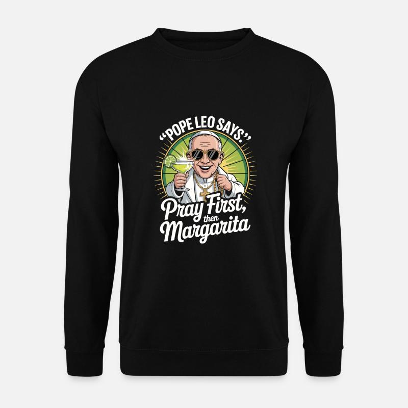 Papst und Margarita - Unisex Pullover - Schwarz