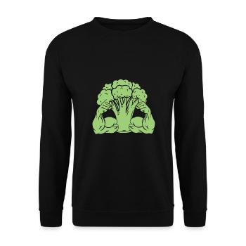 Broccoli with muscles - Unisex Sweatshirt - black - Front - Alina (178cm) & Michal (187cm)