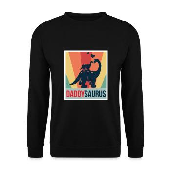 Papa Saurus père fête des pères Dino - Sweat-shirt Unisexe - noir - Devant - Alina (178cm) & Michal (187cm)