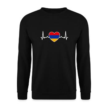 Armenia Armenia Flag Armenian Heart Armenian - Unisex Sweatshirt - black - Front - Alina (178cm) & Michal (187cm)