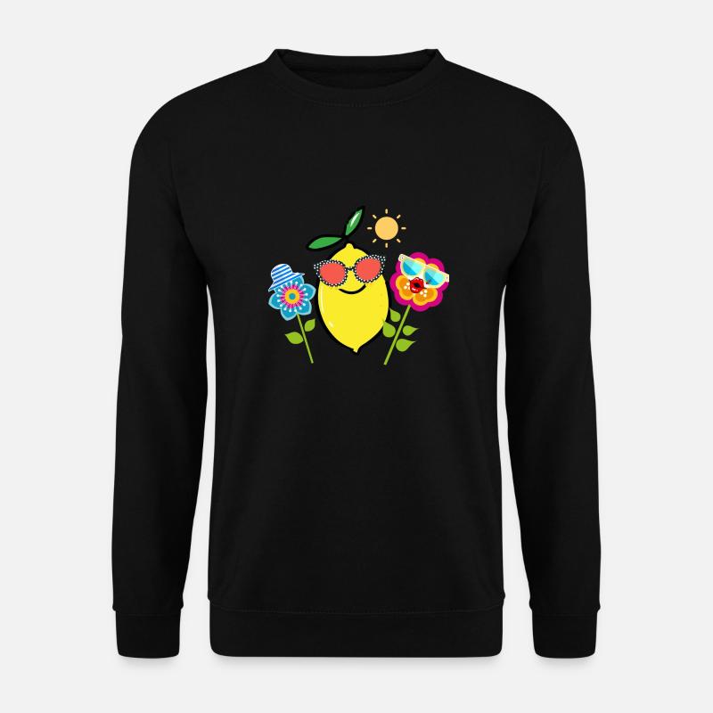 Lemon,Lemon,Flowers,Flower,Flower,Retro,Summer - Unisex Sweatshirt - black