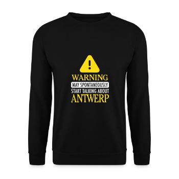WARNING!: Antwerp - Unisex Pullover - Schwarz - Vorne - Alina (178cm) & Michal (187cm)