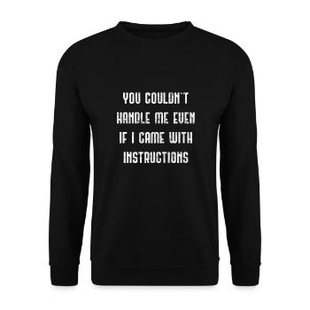 Humor - Unisex Pullover - Schwarz - Vorne - Alina (178cm) & Michal (187cm)