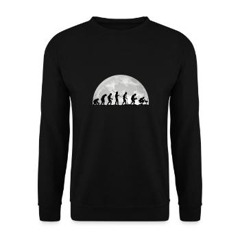 Evolution Geek Computer Programmierer Geschenk - Unisex Pullover - Schwarz - Vorne - Alina (178cm) & Michal (187cm)