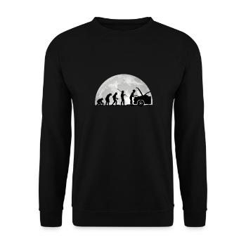 Évolution de la mécanique automobile dans le cadeau au clair de lune - Sweat-shirt Unisexe - noir - Devant - Alina (178cm) & Michal (187cm)