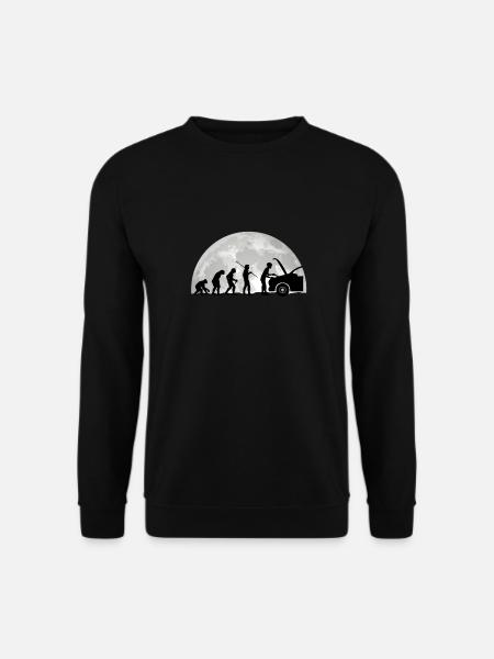 KFZ Mechaniker Evolution Im Mondlicht Geschenk - Unisex Pullover - Schwarz