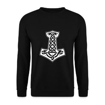 Viking Thor Hammer Mjolnir - Sweat-shirt Unisexe - noir - Devant - Alina (178cm) & Michal (187cm)