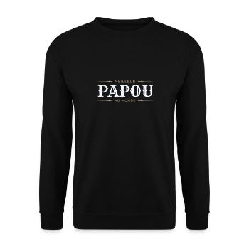 Meilleur Papou Tenue Familiale Mère Père Enfant - Sweat-shirt Unisexe - noir - Devant - Alina (178cm) & Michal (187cm)