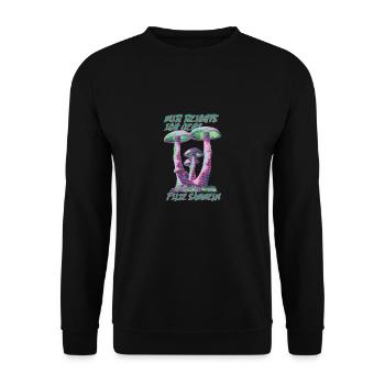 Mir reichts Champignons Ranger Pilzsucher - Unisex Pullover - Schwarz - Vorne - Alina (178cm) & Michal (187cm)