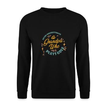 Opa, Der Golf Club Geschenk Golfer Männer Spielt - Unisex Pullover - Schwarz - Vorne - Alina (178cm) & Michal (187cm)
