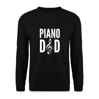 Klavier Papa Musik Violinschlüssel Musiker Papa - Unisex Pullover - Schwarz - Vorne - Alina (178cm) & Michal (187cm)