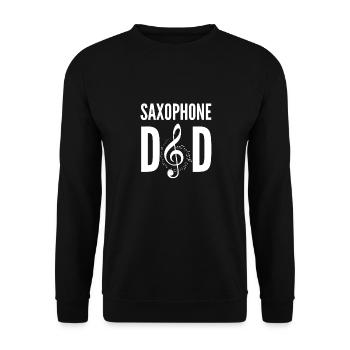 Saxophone Father Music Violin Clef Musician Father - Unisex Sweatshirt - black - Front - Alina (178cm) & Michal (187cm)