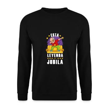 La légende raconte que le retraité - Sweat-shirt Unisexe - noir - Devant - Alina (178cm) & Michal (187cm)