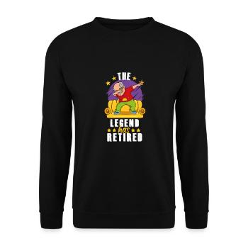 Die Legende hat den Ruhestand Rentner man gift - Unisex Pullover - Schwarz - Vorne - Alina (178cm) & Michal (187cm)
