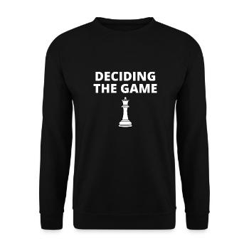 Chess Saying Gift Checkmate Queens Gambit - Unisex Sweatshirt - black - Front - Alina (178cm) & Michal (187cm)