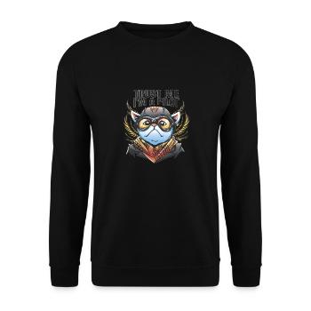 Vertrauen Sie Mir, Ich Bin Ein Pilot -Flugzeug - Unisex Pullover - Schwarz - Vorne - Alina (178cm) & Michal (187cm)