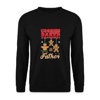 Cookies Baker Pater Cook Chef Citation de Noël - Sweat-shirt Unisexe - noir - Devant - Alina (178cm) & Michal (187cm)