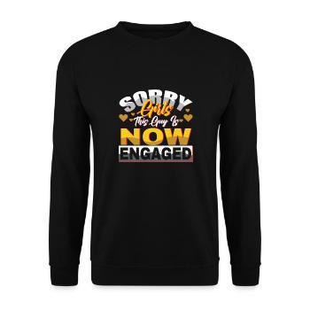 Désolé les filles, le gars est fiancé maintenant - Sweat-shirt Unisexe - noir - Devant - Alina (178cm) & Michal (187cm)
