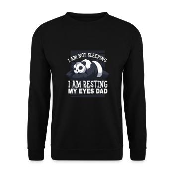Je ne dors pas je repose mes yeux papa panda - Sweat-shirt Unisexe - noir - Devant - Alina (178cm) & Michal (187cm)
