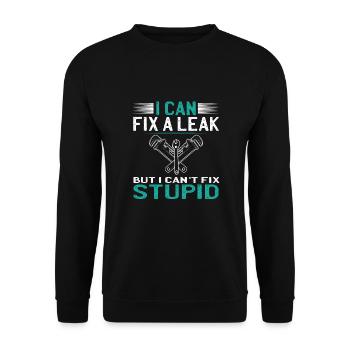 I can't cure stupidity - Unisex Sweatshirt - black - Front - Alina (178cm) & Michal (187cm)