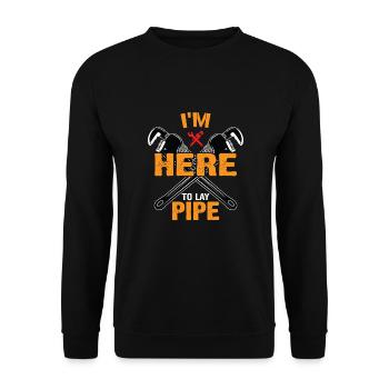 I'm here to fix the pipes - Unisex Sweatshirt - black - Front - Alina (178cm) & Michal (187cm)