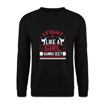 I fight like a girl - Unisex Sweatshirt - black - Front - Alina (178cm) & Michal (187cm)