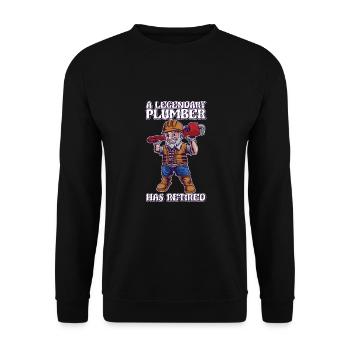 A legendary plumber has bought old things - Unisex Sweatshirt - black - Front - Alina (178cm) & Michal (187cm)
