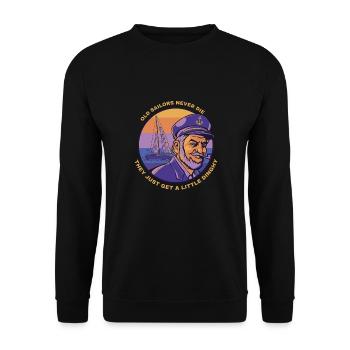Alte Seeleute Sterben Nie - Unisex Pullover - Schwarz - Vorne - Alina (178cm) & Michal (187cm)