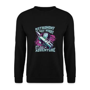 Astronomy is not a hobby, but an adventure - Unisex Sweatshirt - black - Front - Alina (178cm) & Michal (187cm)