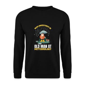 Unterschätzen Sie Niemals Einen Alten Mann - Unisex Pullover - Schwarz - Vorne - Alina (178cm) & Michal (187cm)