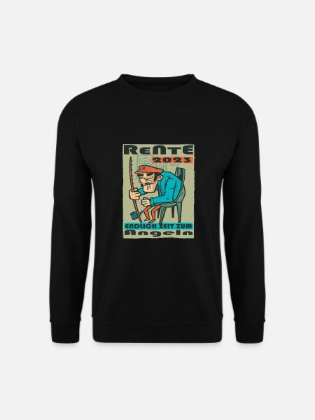 Rente 2023 Endlich Zeit Zum Angeln - Unisex Pullover - Schwarz