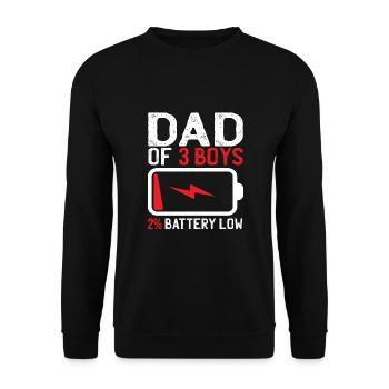 Papa Von 3 Jungs Humor Geschenk Familie Günstig - Unisex Pullover - Schwarz - Vorne - Alina (178cm) & Michal (187cm)